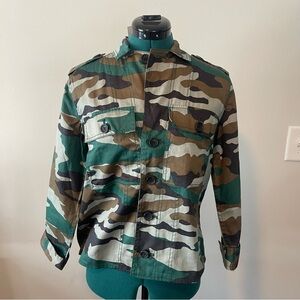 NWT J. Crew Mercantile camouflage button down utility milsurp style XS